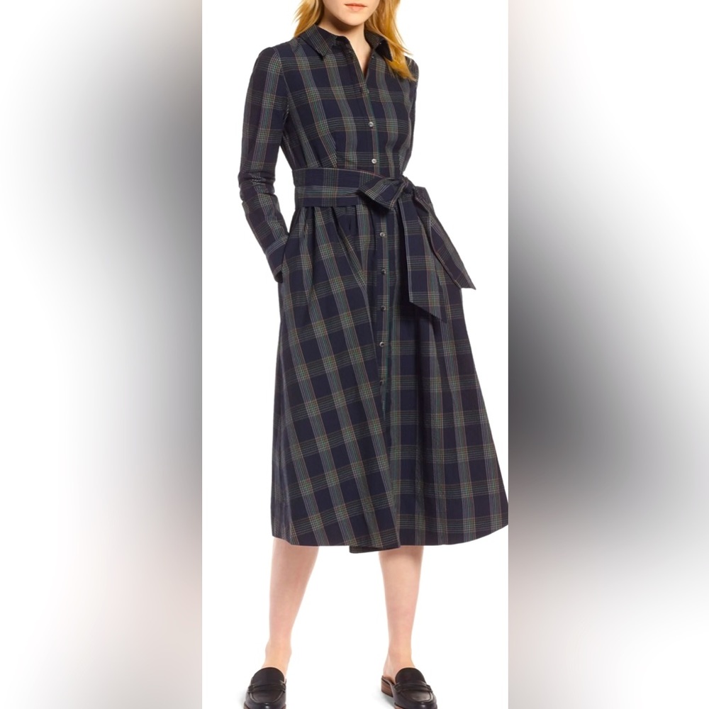 1901 Plaid Midi Shirtdress, Size 4, NWT